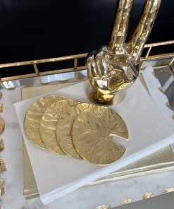 Inspire Me! Home Decor Set Of 4 Lily Pad Coasters