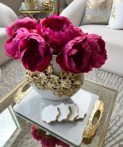 Inspire Me! Home Decor 24" Fuchsia Peony Stem