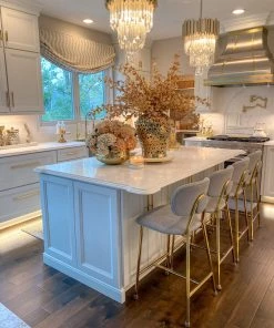 Inspire Me! Home Decor Gold Leaf Pattern Ginger Jar (2 Sizes)