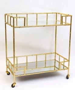 Inspire Me! Home Decor Distressed Gold Bar Cart