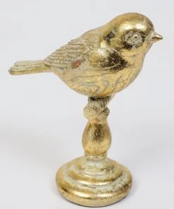 Inspire Me! Home Decor Gold Leaf Bird On Finial