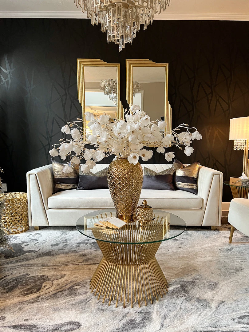 Inspire Me! Home Decor Gold Ginger Jar Lattice Design (2 Sizes)