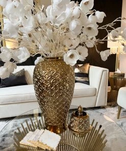 Inspire Me! Home Decor Gold Ginger Jar Lattice Design (2 Sizes)