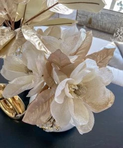 Inspire Me! Home Decor White Sparkle Magnolia Stem