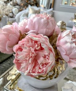 Inspire Me! Home Decor Pink Sparkle Peony Stem