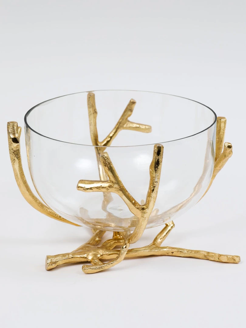 Inspire Me! Home Decor Bowls With Gold Branch Design (3 Sizes)