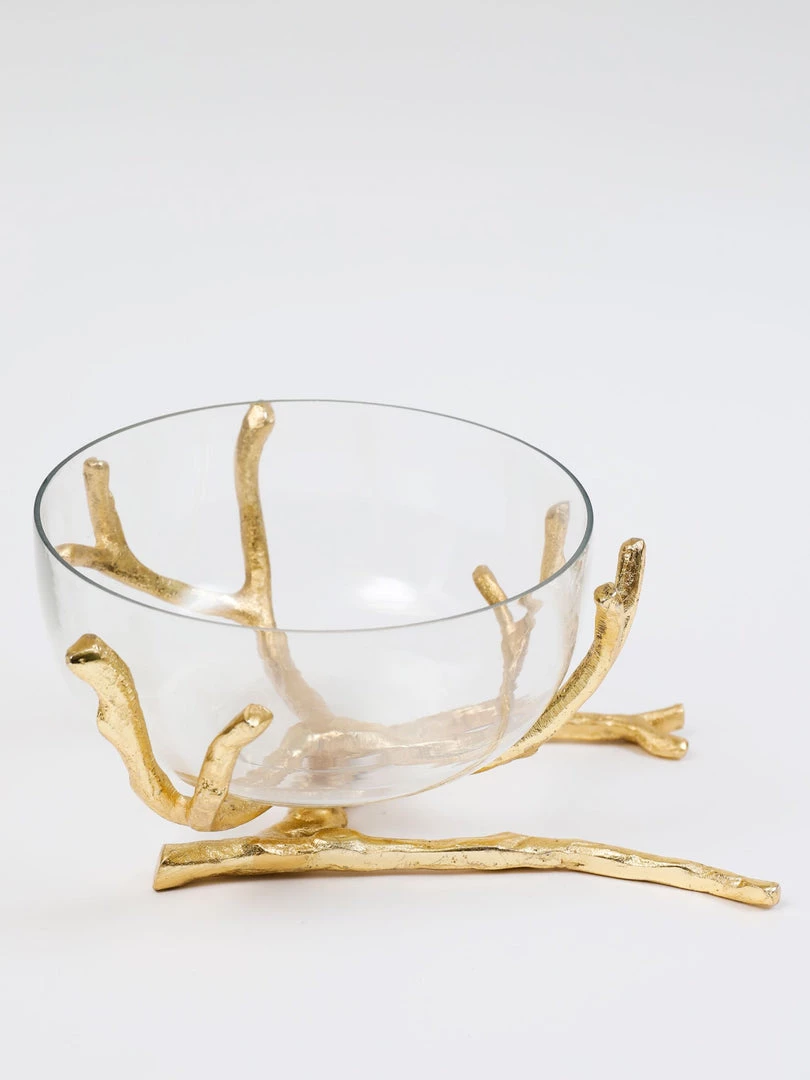 Inspire Me! Home Decor Bowls With Gold Branch Design (3 Sizes)
