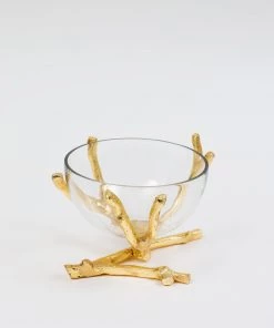 Inspire Me! Home Decor Bowls With Gold Branch Design (3 Sizes)