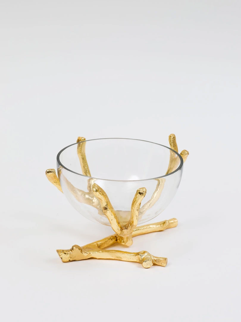 Inspire Me! Home Decor Bowls With Gold Branch Design (3 Sizes)