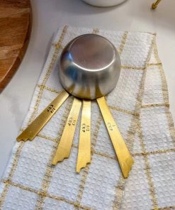 Inspire Me! Home Decor Measuring Cups With Mosaic Design Gold Handle