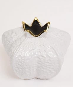 Inspire Me! Home Decor White Pomegranate Vase With Gold Trim (2 Sizes)