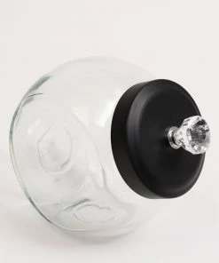 Inspire Me! Home Decor KITCHEN Glass Canister With Diamond Knob (3 Sizes)