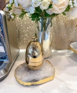 Inspire Me! Home Decor Gold Egg Shaped Utensil Holder (2 Styles)