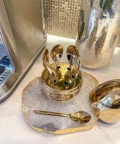 Inspire Me! Home Decor Gold Egg Shaped Utensil Holder (2 Styles)