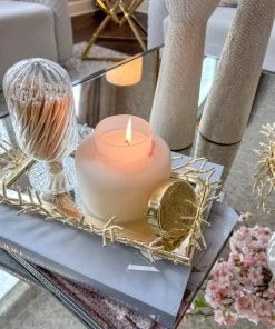 Inspire Me! Home Decor 5" Vanilla Candle With Gold Lid