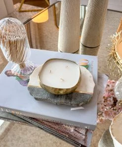 Inspire Me! Home Decor Marble Black And White Trivet With Gold Inlay