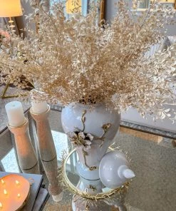 Inspire Me! Home Decor Round Decorative Mirror Tray With Gold Details