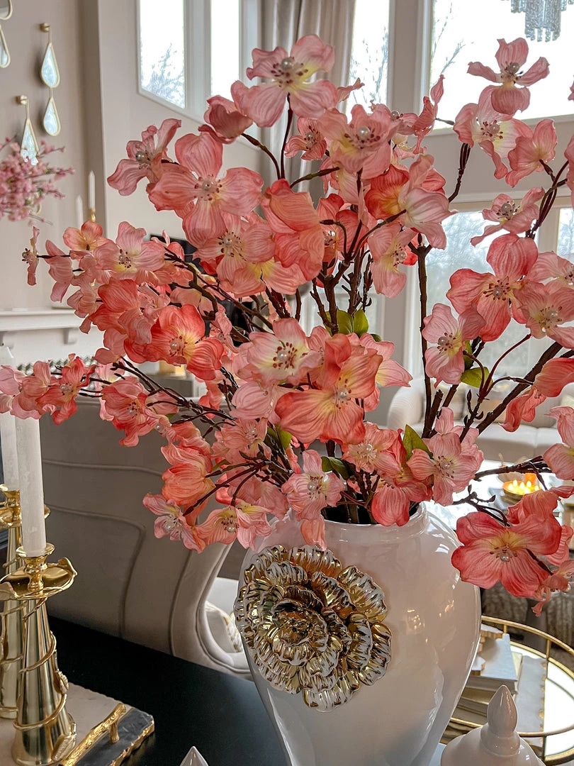 Inspire Me! Home Decor Floral Stems 36" Two Tone Cherry Blossom Stem With Pearls