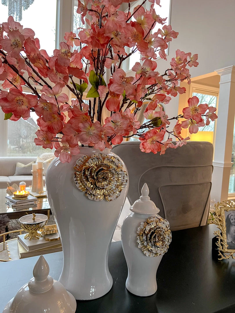 Inspire Me! Home Decor Floral Stems 36" Two Tone Cherry Blossom Stem With Pearls