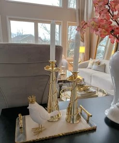 Inspire Me! Home Decor Set Of 2 Birds With Gold Crowns