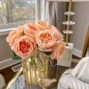 Inspire Me! Home Decor 11.5" Peach Real Touch Garden Rose Bundle