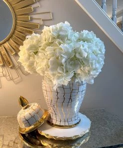Inspire Me! Home Decor Floral Stems 18.5" Cream Victorian Hydrangea Stem