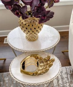 Inspire Me! Home Decor Gold Hand Coaster Holder