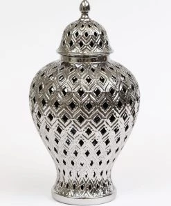 Inspire Me! Home Decor Small Silver Ginger Jar