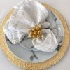 Inspire Me! Home Decor Gold Orb And Leaf Napkin Rings (Set Of 4)