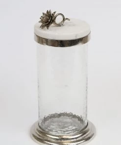 Inspire Me! Home Decor Gold Or Silver Canisters With Floral Lotus Lid (2 Colors)