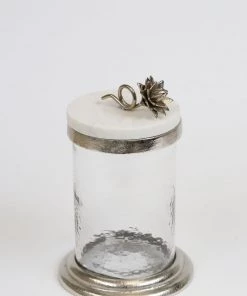 Inspire Me! Home Decor Gold Or Silver Canisters With Floral Lotus Lid (2 Colors)