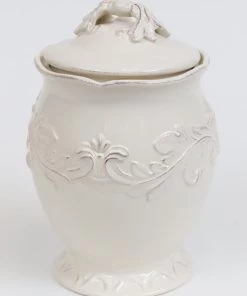 Inspire Me! Home Decor Oversized White Detailed Jars (Set Of 3)