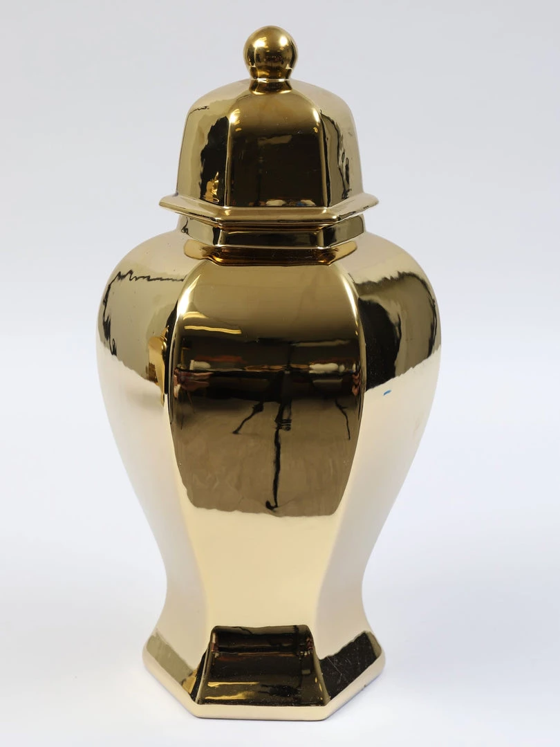 Inspire Me! Home Decor Gold Hexagon Ginger Jar (2 Sizes)