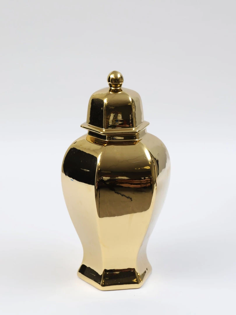Inspire Me! Home Decor Gold Hexagon Ginger Jar (2 Sizes)