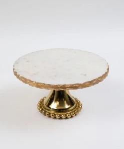 Inspire Me! Home Decor Gold Marble Cake Stand (2 Sizes)