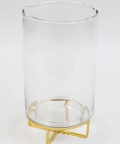Inspire Me! Home Decor Glass Vase With Gold Base