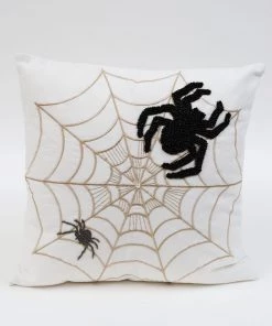 Inspire Me! Home Decor Gold Glam Beaded Spider Pillow