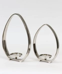 Inspire Me! Home Decor Silver Teardrop Candle Holders (2 Sizes)