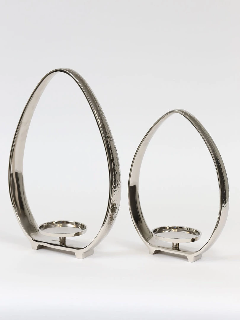 Inspire Me! Home Decor Silver Teardrop Candle Holders (2 Sizes)