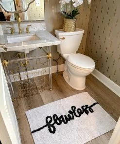 Inspire Me! Home Decor Flawless White Bath Rug BATHROOM