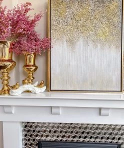 Inspire Me! Home Decor WALL ART & MIRRORS Gold Abstract Detailed Painting