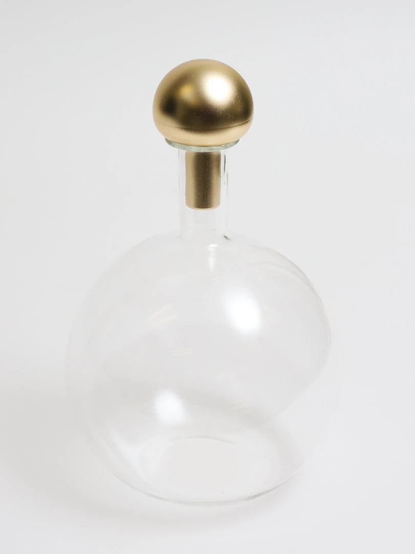 Inspire Me! Home Decor Glass Bottle With Gold Stopper