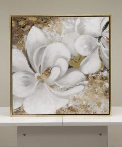 Inspire Me! Home Decor WALL ART & MIRRORS Gold Detailed Floral Wall Art Painting