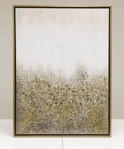 Inspire Me! Home Decor WALL ART & MIRRORS Gold Abstract Detailed Painting