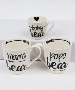 Inspire Me! Home Decor KITCHEN Family Bear Mug Set