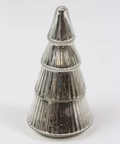 Inspire Me! Home Decor Etched Mercury Glass Tree Candle