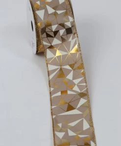 Inspire Me! Home Decor Beige, White & Gold Ribbon