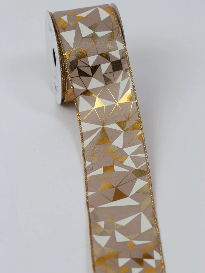 Inspire Me! Home Decor Beige, White & Gold Ribbon