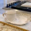 Inspire Me! Home Decor White Two Piece Coffee/Tea Set With Gold Accents