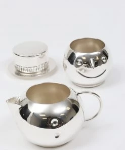 Inspire Me! Home Decor Snowman Sugar And Creamer Set Silver